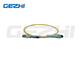 Cordón de remiendo de la fibra óptica de la base MPO-LC de la base 8 del cordón de remiendo del paquete de OS2 MPO 12
