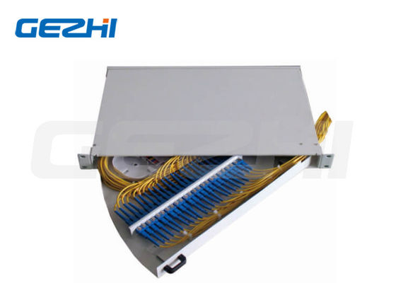 comprar Panel de parcheo de fibra óptica de 19 pulgadas y 1U con extracción lateral para montaje en rack y construcción de acero laminado en frío Fabricación en línea