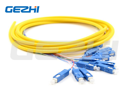 comprar OFNP Jacket 6Cores/12Cores SM SC Cables de distribución de fibra óptica de cola de cerdo Multimodo Cables de fibra óptica online manufacture