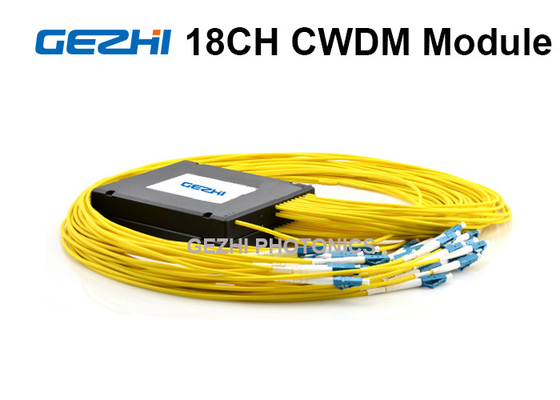 18 módulo pasivo de los canales CWDM Mux Demux Pigtailed con el puerto del monitor