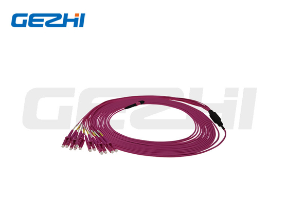 Coleta con varios modos de funcionamiento del cordón de remiendo de la serie MPO LC del cable del remiendo de la base OM4 de MPO 8