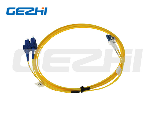 Cordón de remiendo de la fibra del duplex de la base del PVC 2 LC al cable del remiendo de la fibra del SC para FTTH