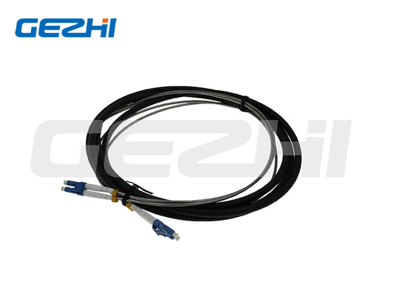 Fibra óptica interior al aire libre Jumper Armored Leather Wire del LC SM de 2 de la base del remiendo series del cable