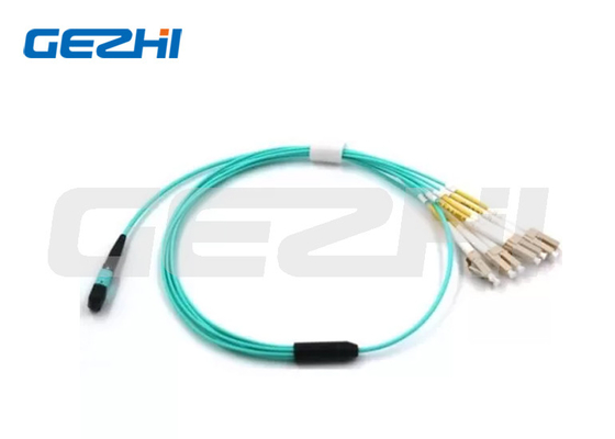 longitud de onda de la prueba del Fanout LSZH 1310nm del cordón de remiendo de la base OM3 milímetro de los 2M Fiber Optic MPO 8