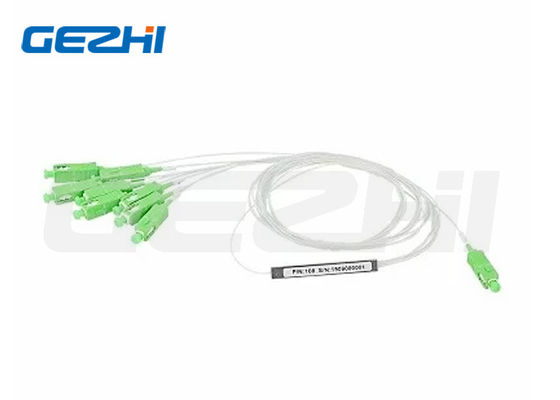 1x8 pérdida de 10,3 dB SC/APC G657A1 Splitter de PLC de fibra óptica de tipo de acero (60*7*4mm) en FTTx