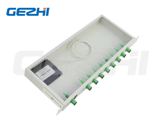Divisor PLC de 1U y 19 pulgadas para montaje en rack para FTTH FTTB FTTX PON CATV con baja pérdida de inserción