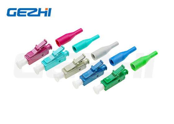 Verde azul óptico del LC UPC APC 0.9m m FTTH del conector de la fibra del simplex compacto del solo modo