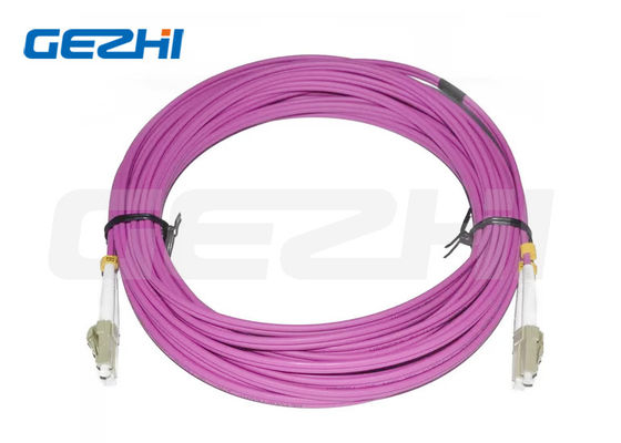 Material de PVC Cordón de parche de fibra óptica 10 metros de longitud LC DX MM 2.0 Diámetro para CATV