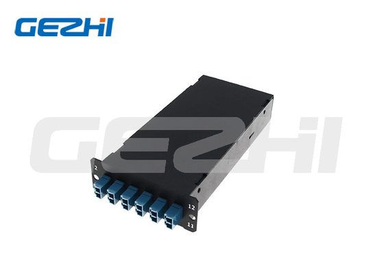 12 núcleos LC de fibra óptica Lgx Cassettes FTTH de fibra óptica en el interior de la caja de terminación de fibra
