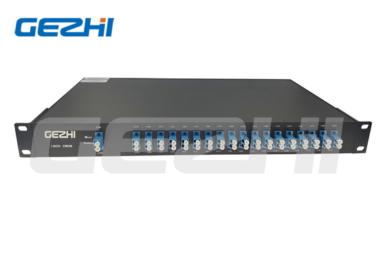 Modulo CWDM 18CH Mux Demux CWDM 16 Ch Multiplexador de doble fibra 1U 19' montado en el bastidor
