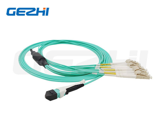 MPO a LC 8 fibras OM3 50/125 Multimodo MPO-8 LC Fibra óptica de parche del cable de ruptura
