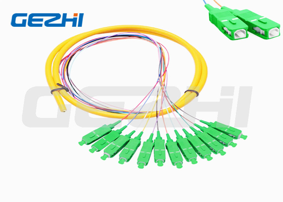 9/125 Cable de fibra óptica de 12 hebras de modo único SC/APC de 1,2 m