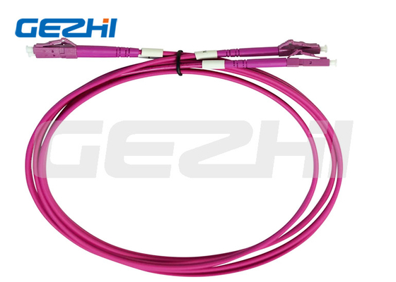 OM4 Multimodo LC LC Duplex Cordón de parche 15M LSZH Cordón de parche de fibra óptica